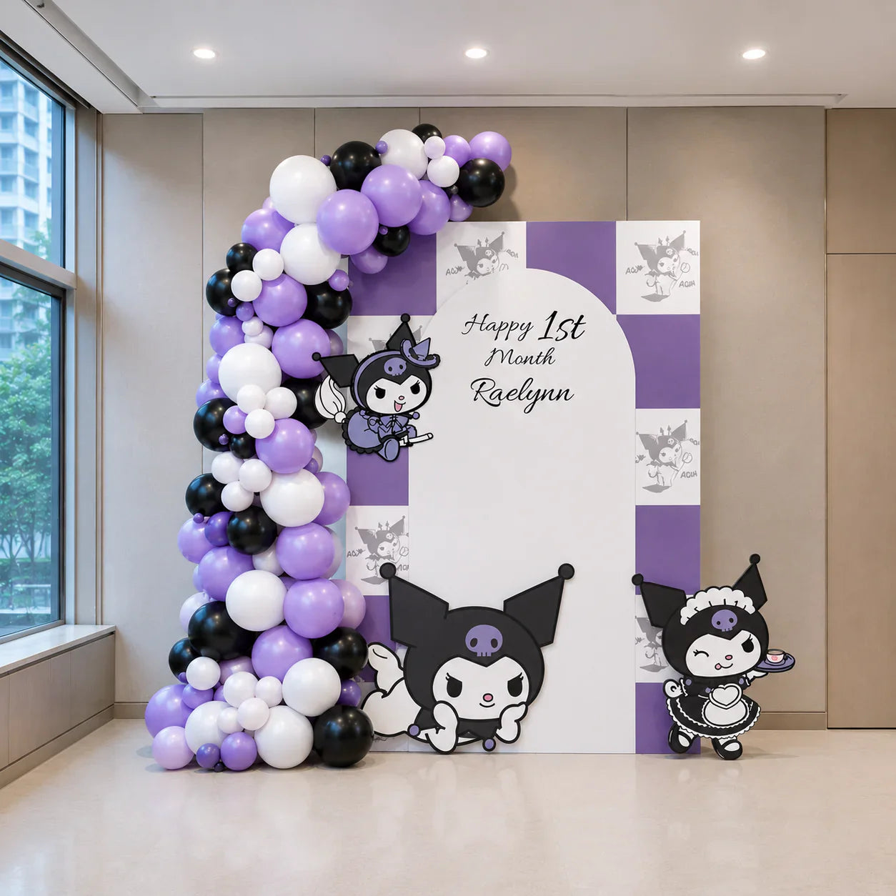 Cartoon Birthday Backdrop Setup