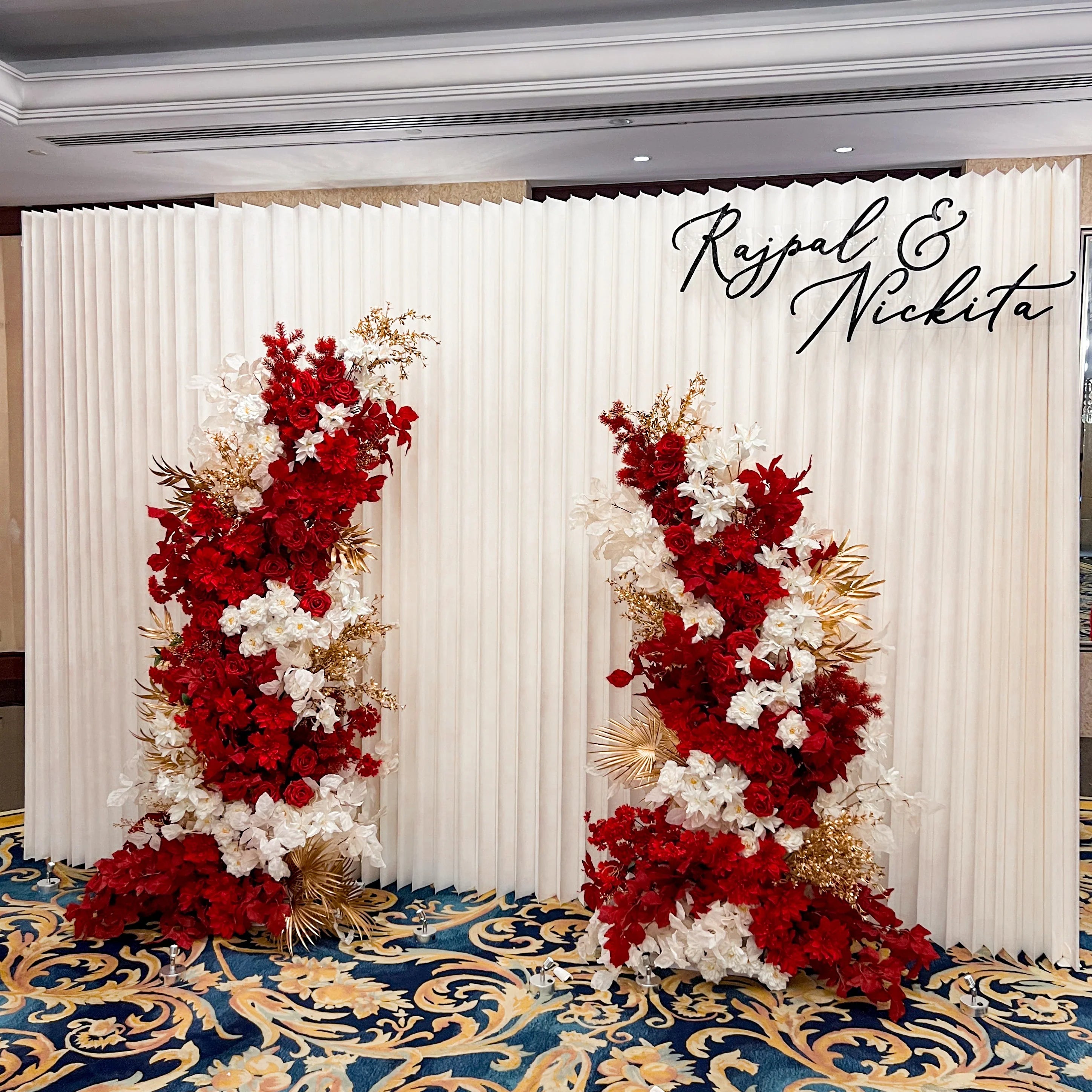 Pleated Backdrop With custom name
